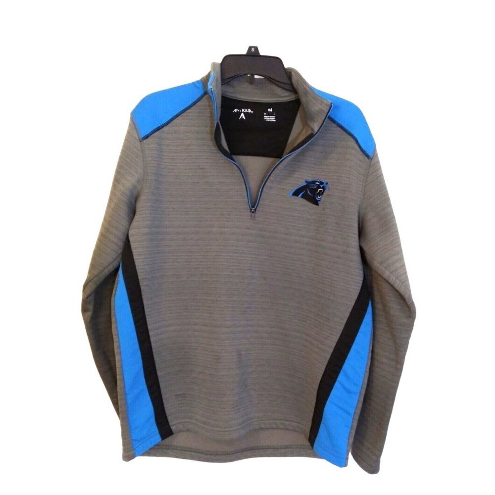 Antigua Carolina Panthers Golf Jacket Mens Size Medium 1/4 Zip Pullover And Hat